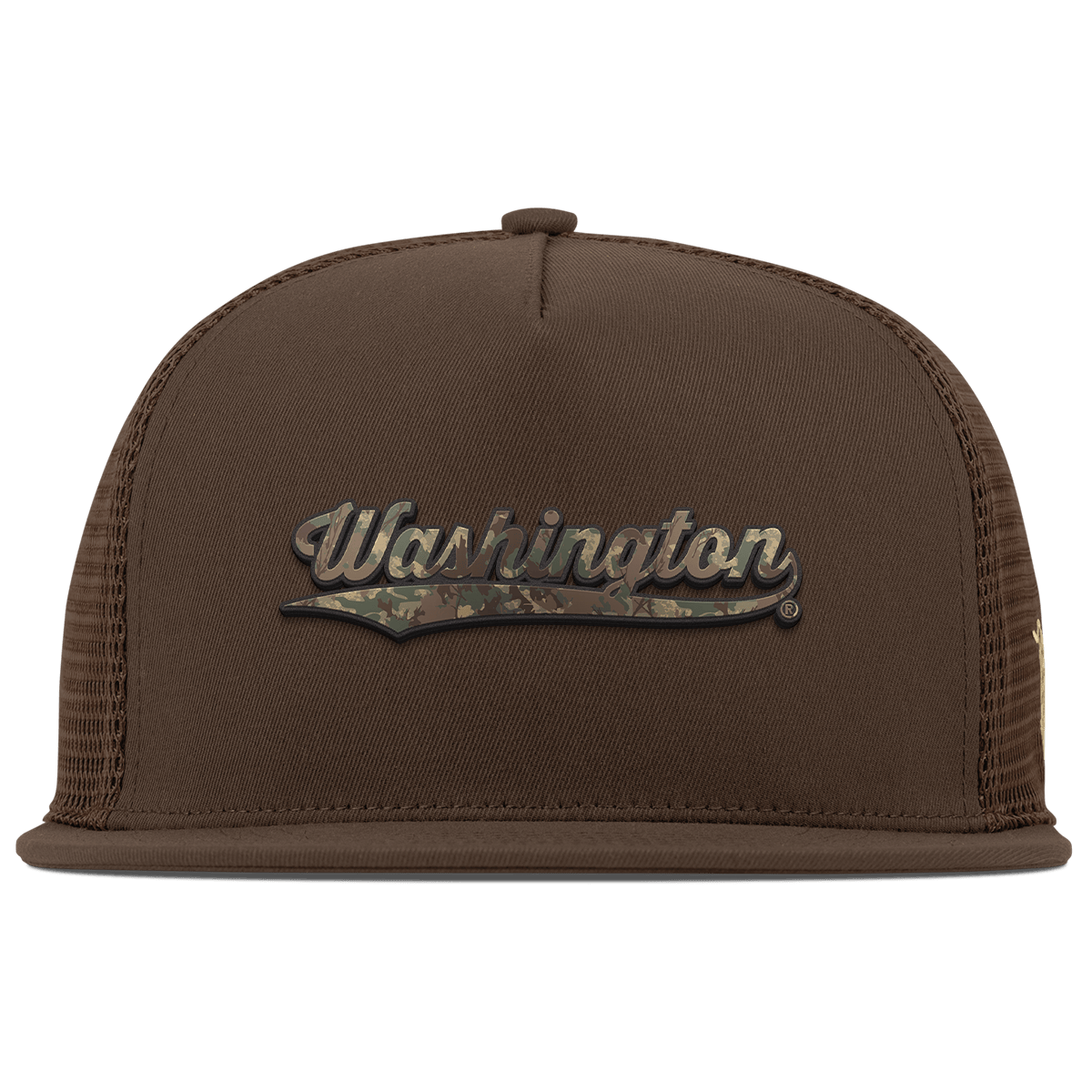 University of Washington "Washington Timber Camo Series" Flat 5 Panel Trucker Brown