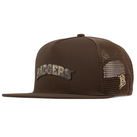 University of Wisconsin "Wisconsin Timber Camo Series" Flat 5 Panel Trucker Brown