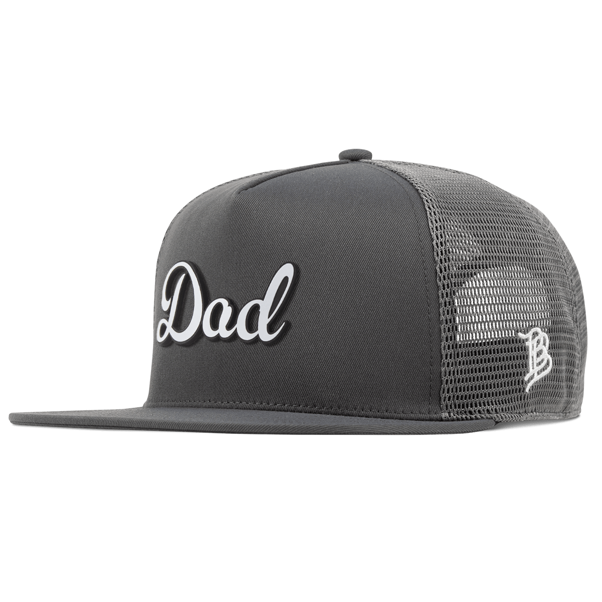 Dad Script Flat 5 Panel Trucker Iron