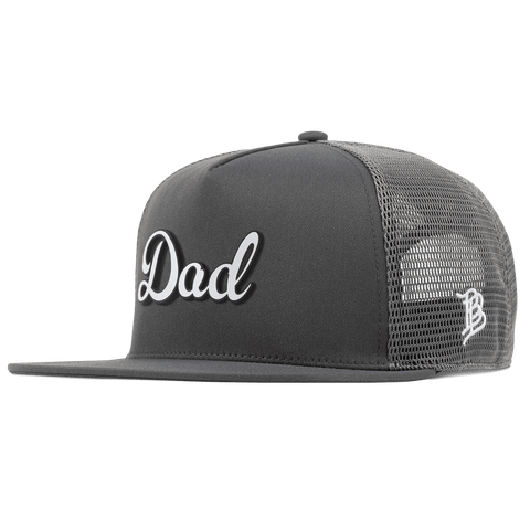 Dad Script Flat 5 Panel Trucker Iron