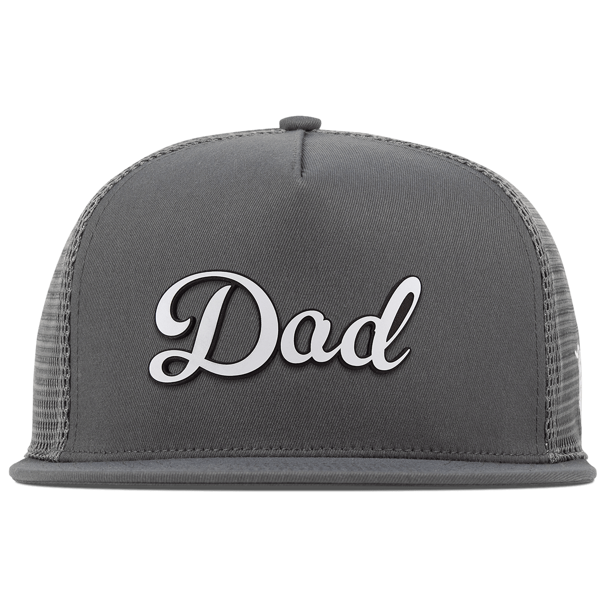 Dad Script Flat 5 Panel Trucker Iron