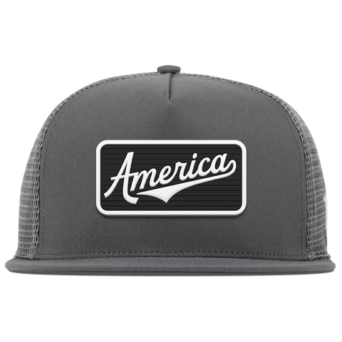 Vintage America Badge Flat 5 Panel Trucker Iron