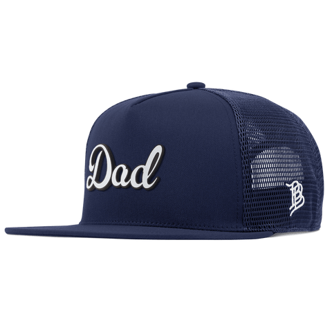 Dad Script Flat 5 Panel Trucker Navy