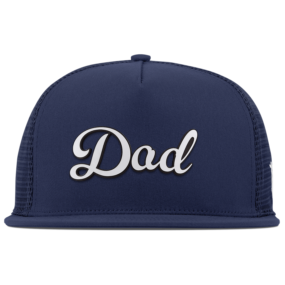 Dad Script Flat 5 Panel Trucker Navy