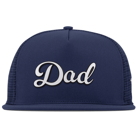 Dad Script Flat 5 Panel Trucker Navy
