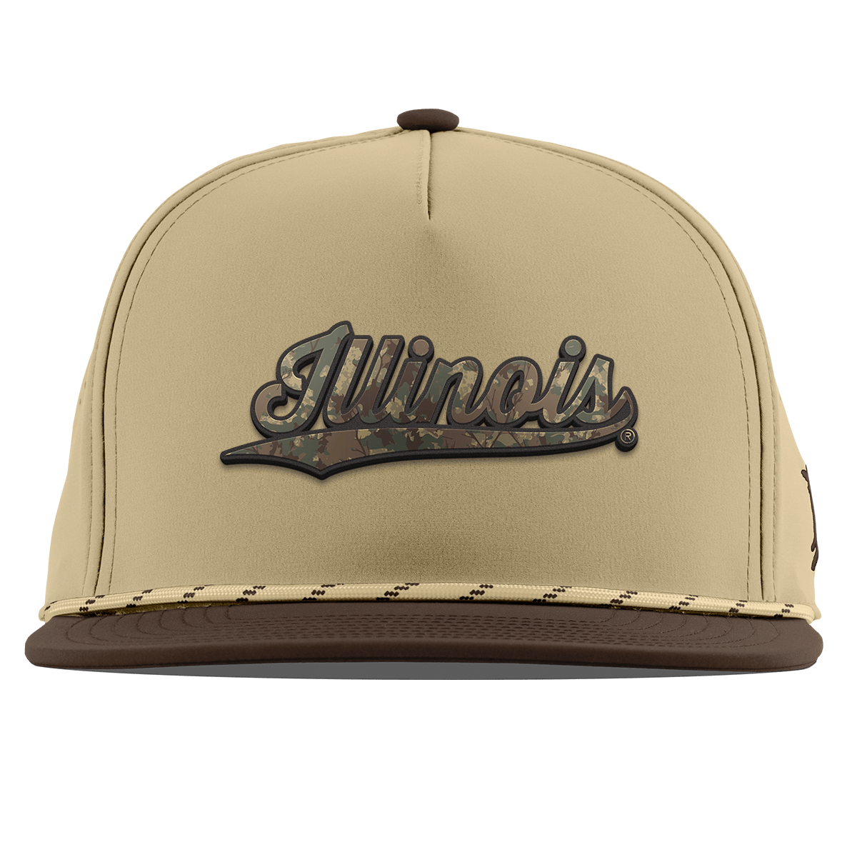 University of Illinois "Illinois Timber Camo Script" Flat 5 Panel Rope Desert/Brown