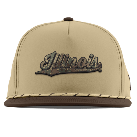 University of Illinois "Illinois Timber Camo Script" Flat 5 Panel Rope Desert/Brown