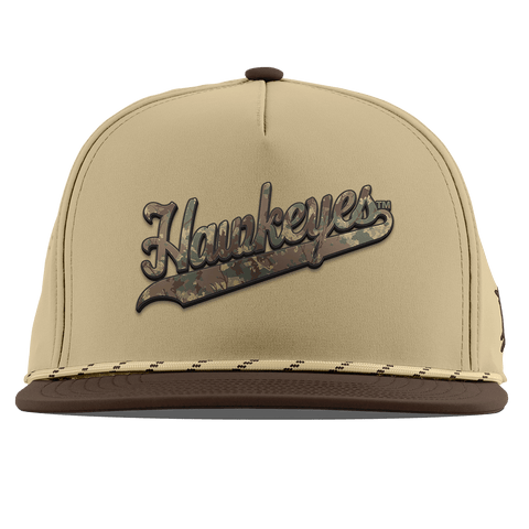 University of Iowa "Iowa Hawkeyes Timber Camo Script" Flat 5 Panel Rope Desert/Brown