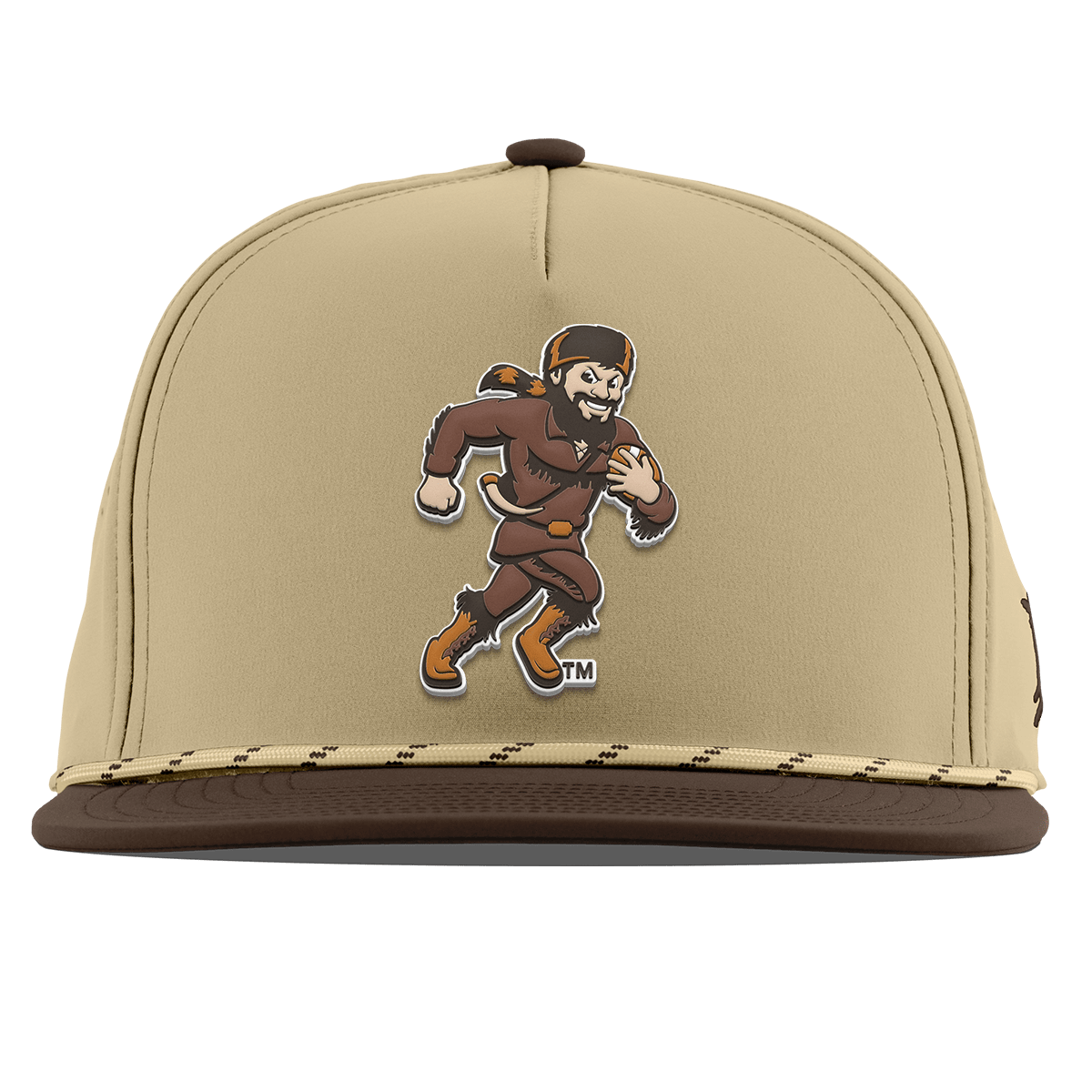West Virginia University "WVU Mountaineer Football Logo" Flat 5 Panel Rope Desert/Brown