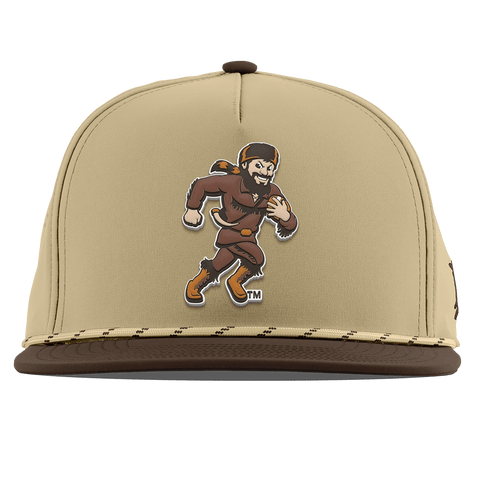 West Virginia University "WVU Mountaineer Football Logo" Flat 5 Panel Rope Desert/Brown