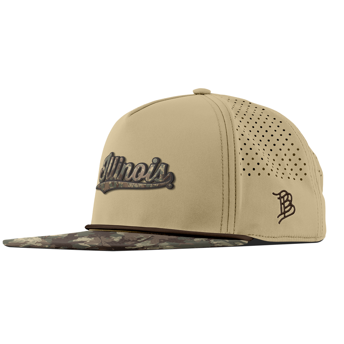 University of Illinois "Illinois Timber Camo Script" Flat 5 Panel Rope Desert/Timber Camo