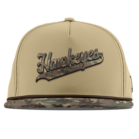 University of Iowa "Iowa Hawkeyes Timber Camo Script" Flat 5 Panel Rope Desert/Timber Camo