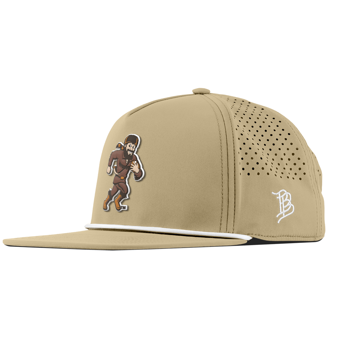 West Virginia University "WVU Mountaineer Football Logo" Flat 5 Panel Rope Desert