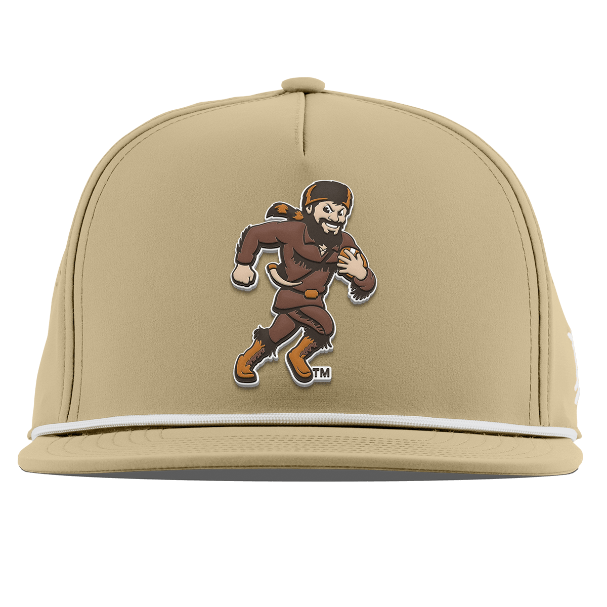 West Virginia University "WVU Mountaineer Football Logo" Flat 5 Panel Rope Desert