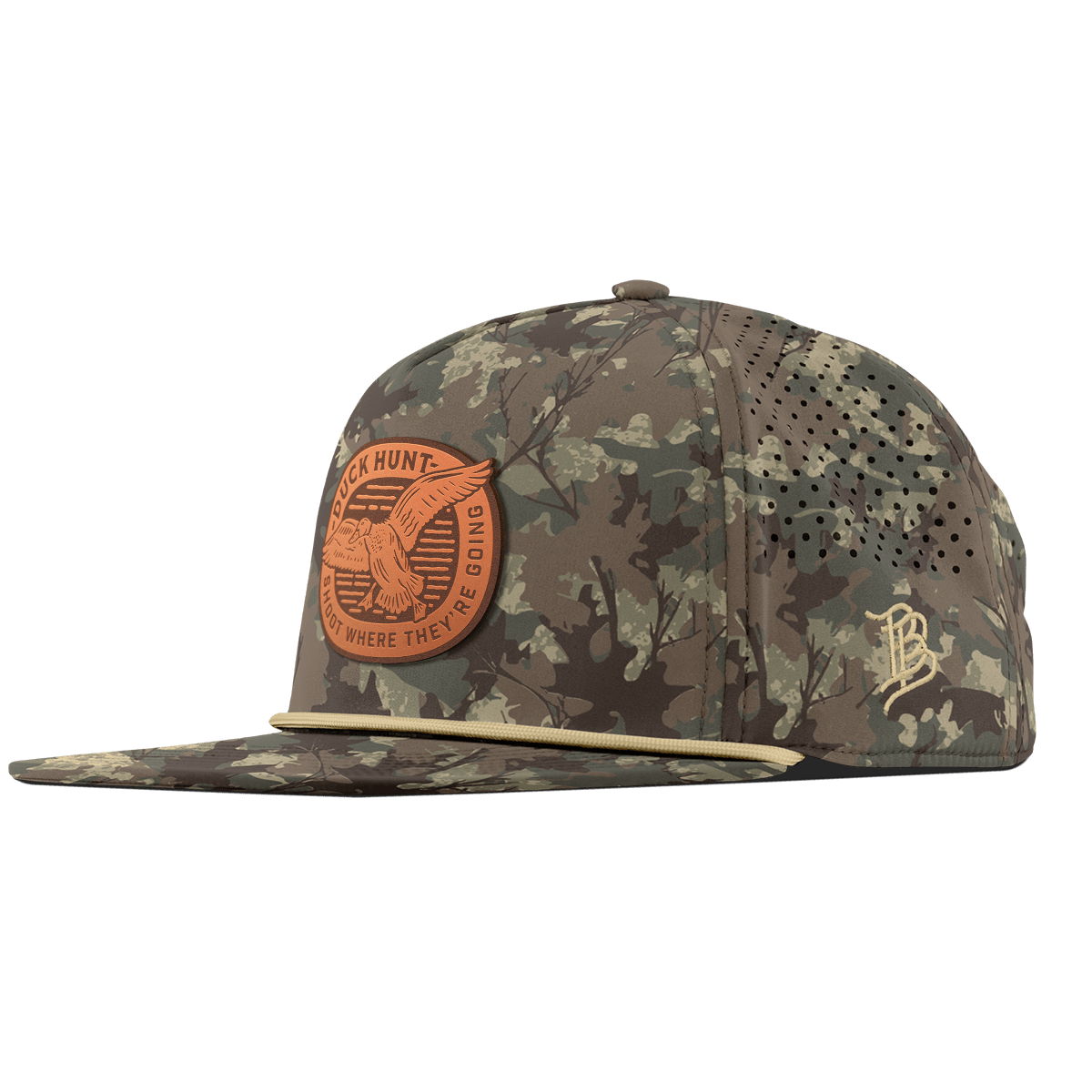 Duck Hunt Tan Flat 5 Panel Rope Timber Camo