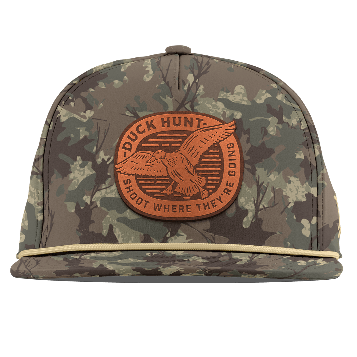 Duck Hunt Tan Flat 5 Panel Rope Timber Camo