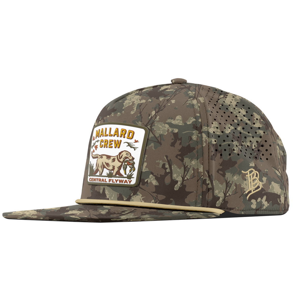 Mallard Crew Flat 5 Panel Rope Timber Camo