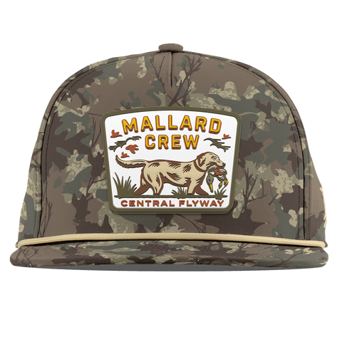 Mallard Crew Flat 5 Panel Rope Timber Camo