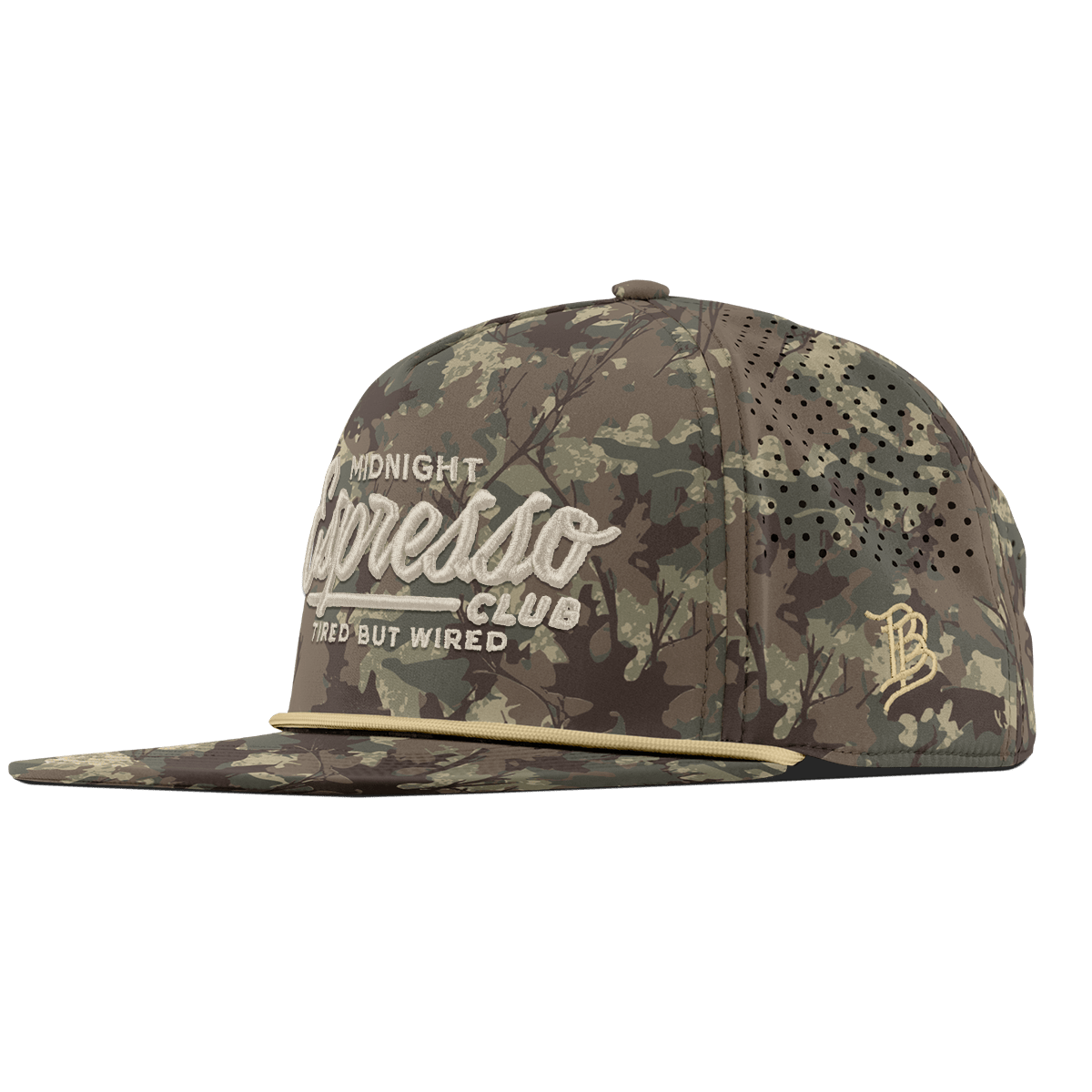 Midnight Espresso Club Flat 5 Panel Rope Timber Camo