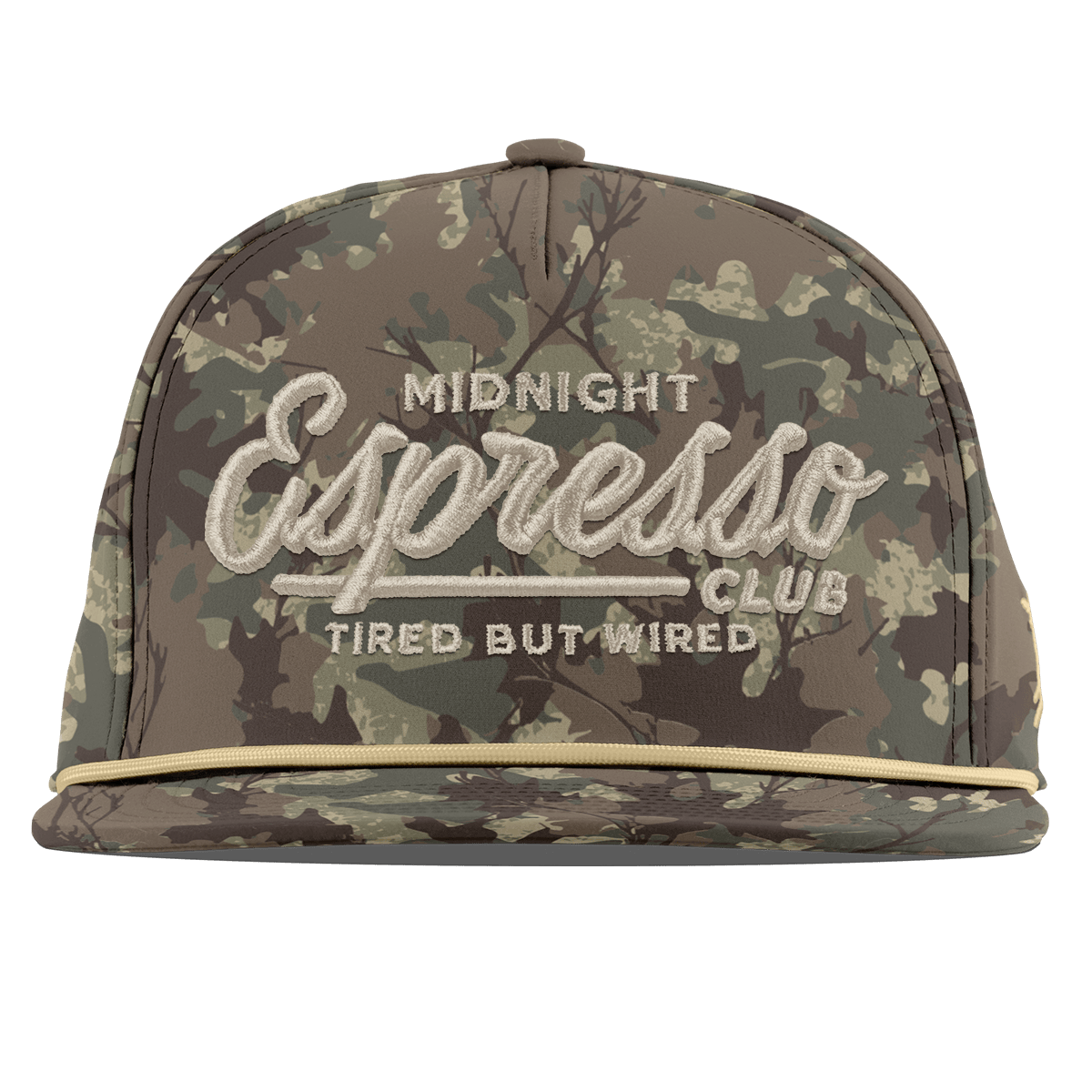 Midnight Espresso Club Flat 5 Panel Rope Timber Camo