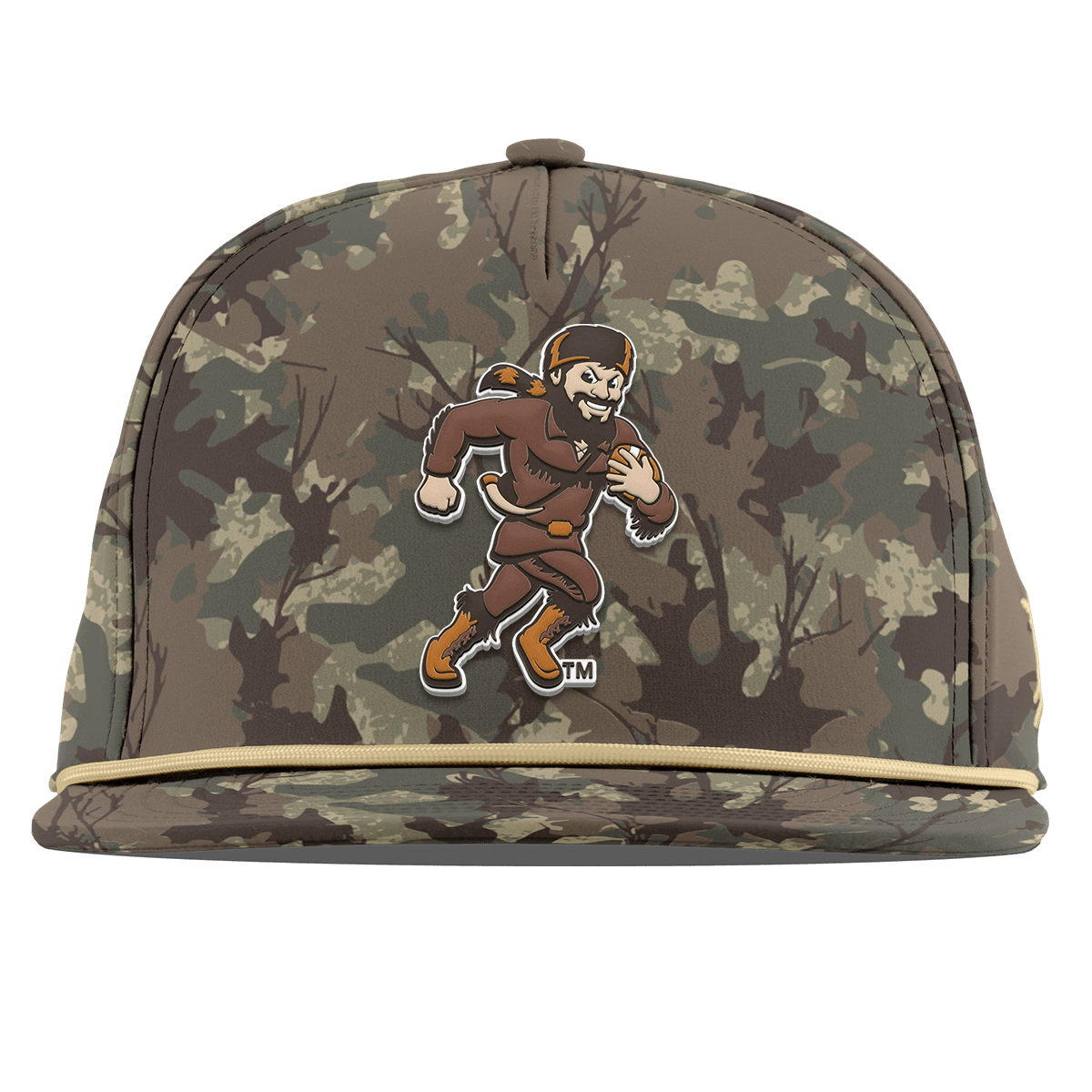 West Virginia University "WVU Mountaineer Football Logo" Flat 5 Panel Rope Timber Camo