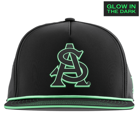 Arizona State University "ASU Glow Series" Limited Edition Glow Flat 5 Panel Rope Black + White Glow Rope
