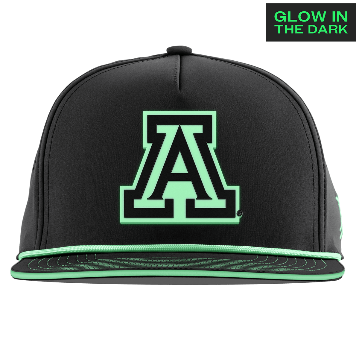 University of Arizona "Arizona Glow Series" Limited Edition Glow Flat 5 Panel Rope Black + White Glow Rope