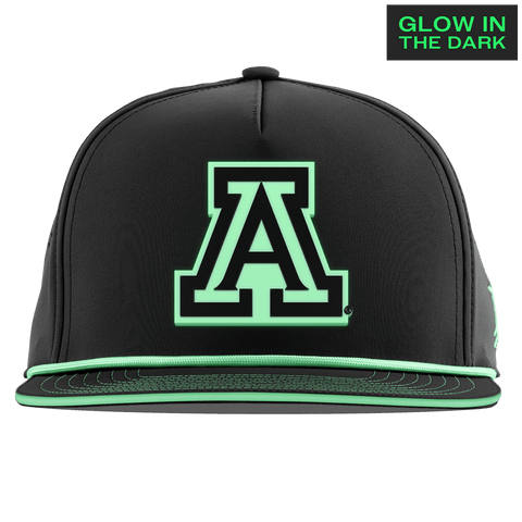 University of Arizona "Arizona Glow Series" Limited Edition Glow Flat 5 Panel Rope Black + White Glow Rope