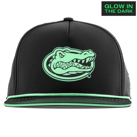 University of Florida "Florida Glow Series" Limited Edition Glow Flat 5 Panel Rope Black + White Glow Rope