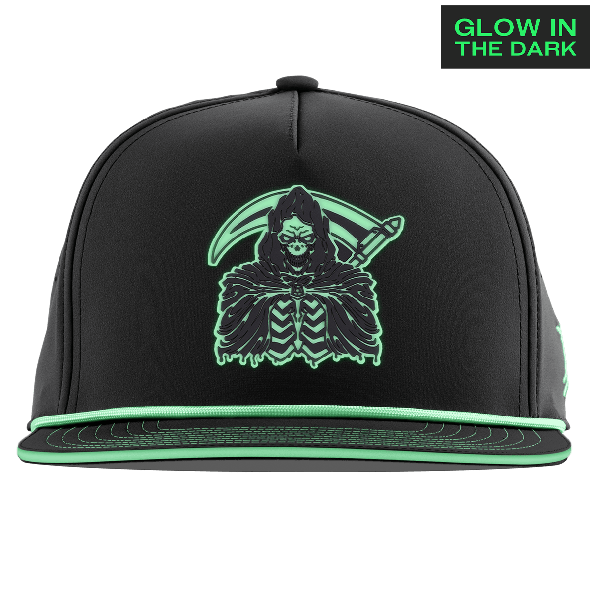 Grim Reaper Glow Limited Edition Flat 5 Panel Rope Black + White Glow Rope