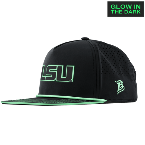 Louisiana State University "LSU Glow Series" Limited Edition Glow Flat 5 Panel Rope Black + White Glow Rope