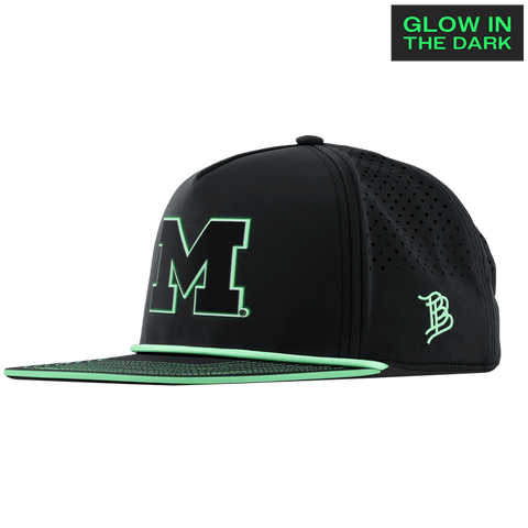 University of Michigan "Michigan Glow Series" Limited Edition Glow Flat 5 Panel Rope Black + White Glow Rope