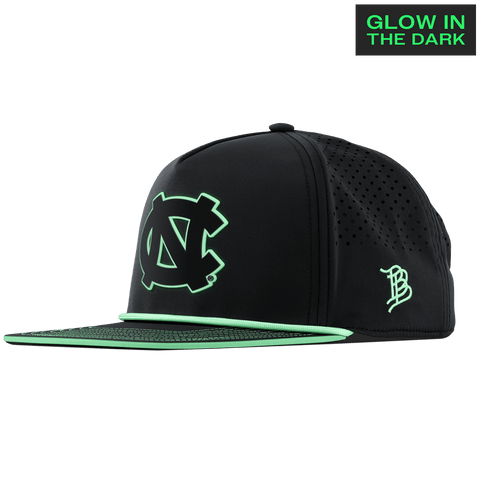 University of North Carolina "North Carolina Glow Series" Limited Edition Glow Flat 5 Panel Rope Black + White Glow Rope