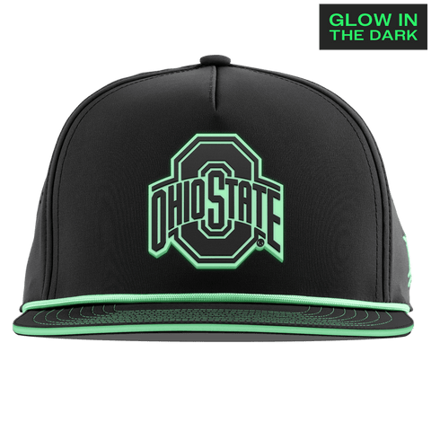 Ohio State University "Ohio State Glow Series" Limited Edition Glow Flat 5 Panel Rope Black + White Glow Rope