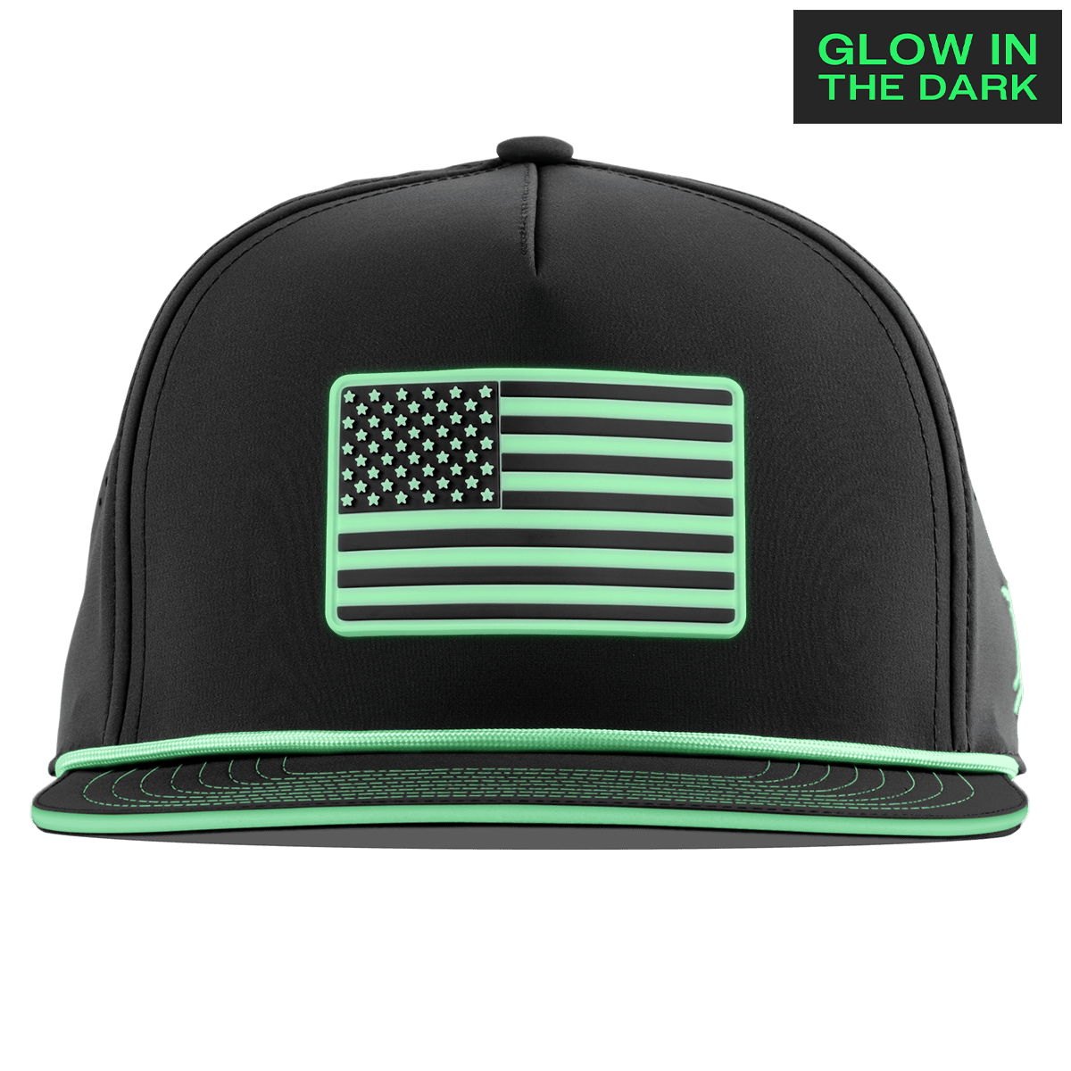 Old Glory Glow Limited Edition Flat 5 Panel Rope Black + White Glow Rope