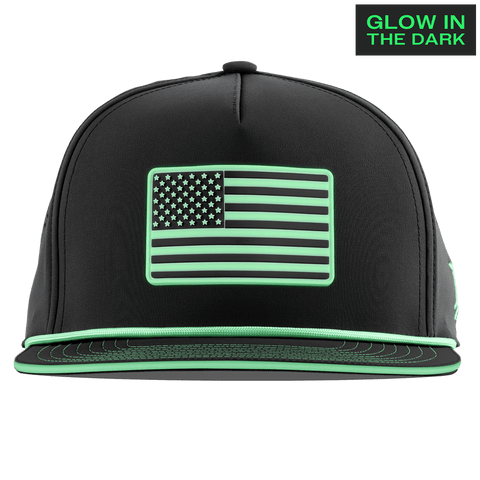Old Glory Glow Limited Edition Flat 5 Panel Rope Black + White Glow Rope