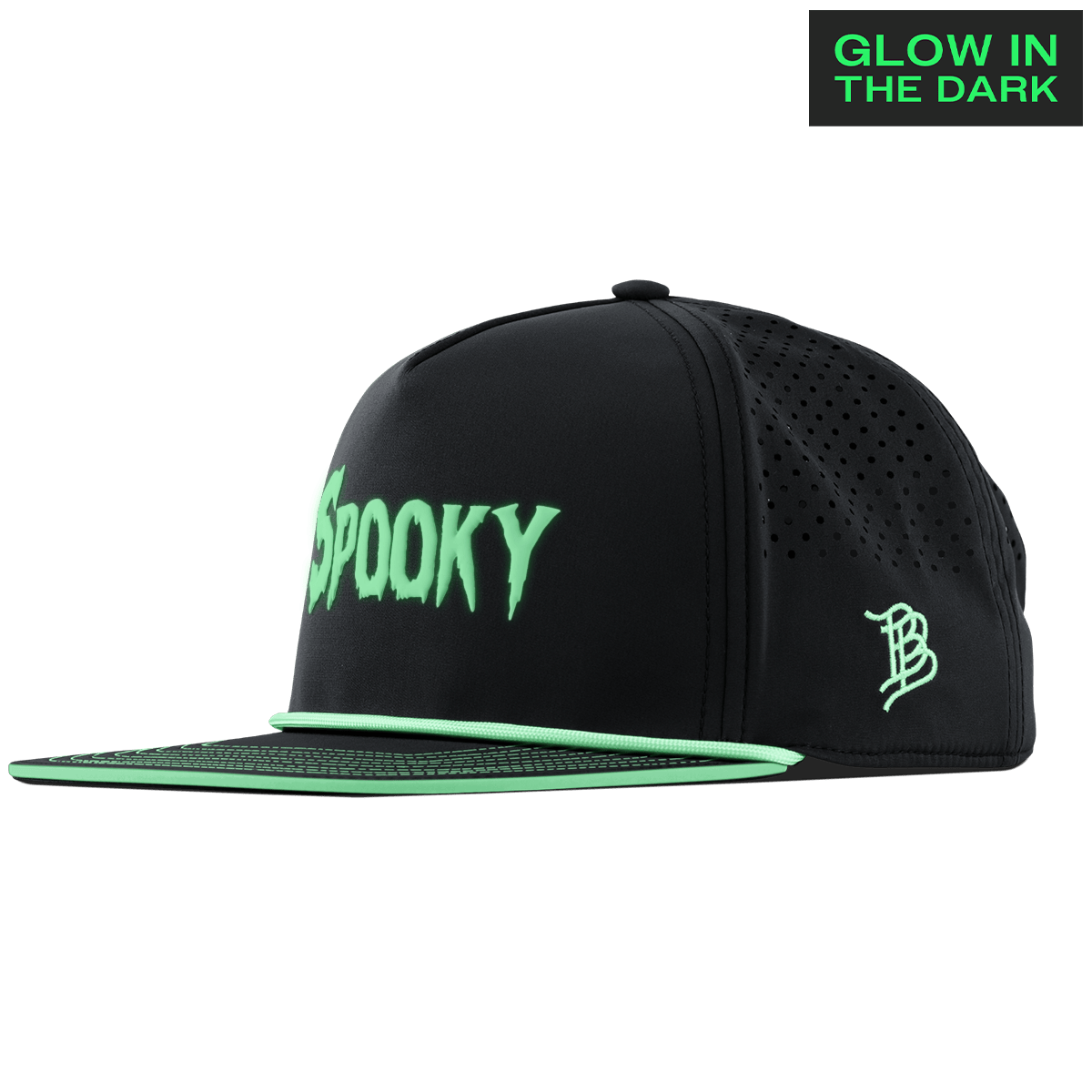 Spooky Glow Limited Edition Flat 5 Panel Rope Black + White Glow Rope