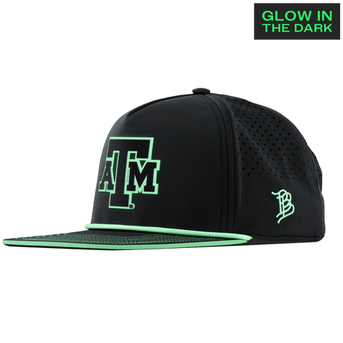 Texas A&M University "Texas A&M Glow Series" Limited Edition Glow Flat 5 Panel Rope Black + White Glow Rope