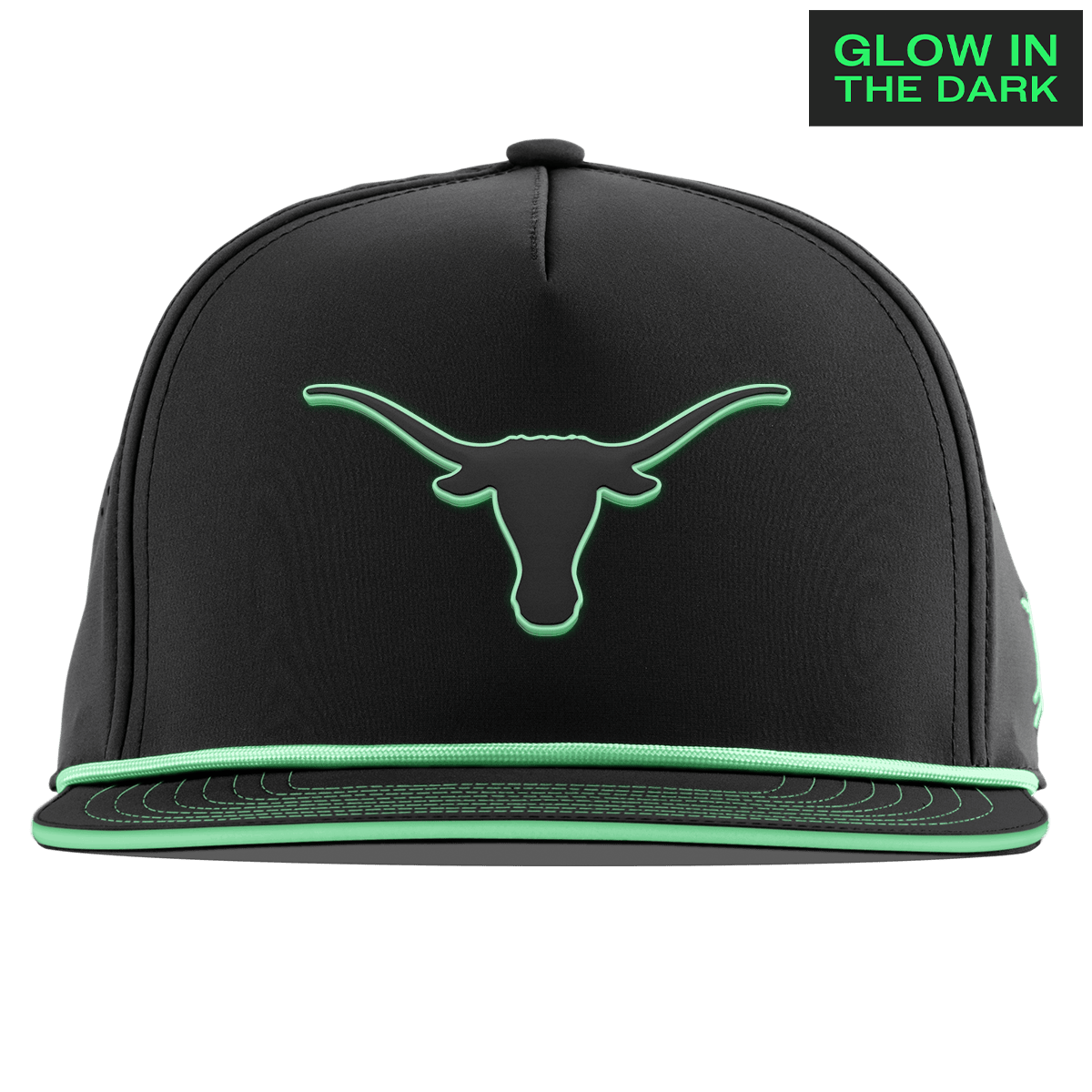 University of Texas "Texas Glow Series" Limited Edition Glow Flat 5 Panel Rope Black + White Glow Rope