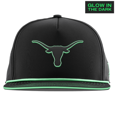 University of Texas "Texas Glow Series" Limited Edition Glow Flat 5 Panel Rope Black + White Glow Rope