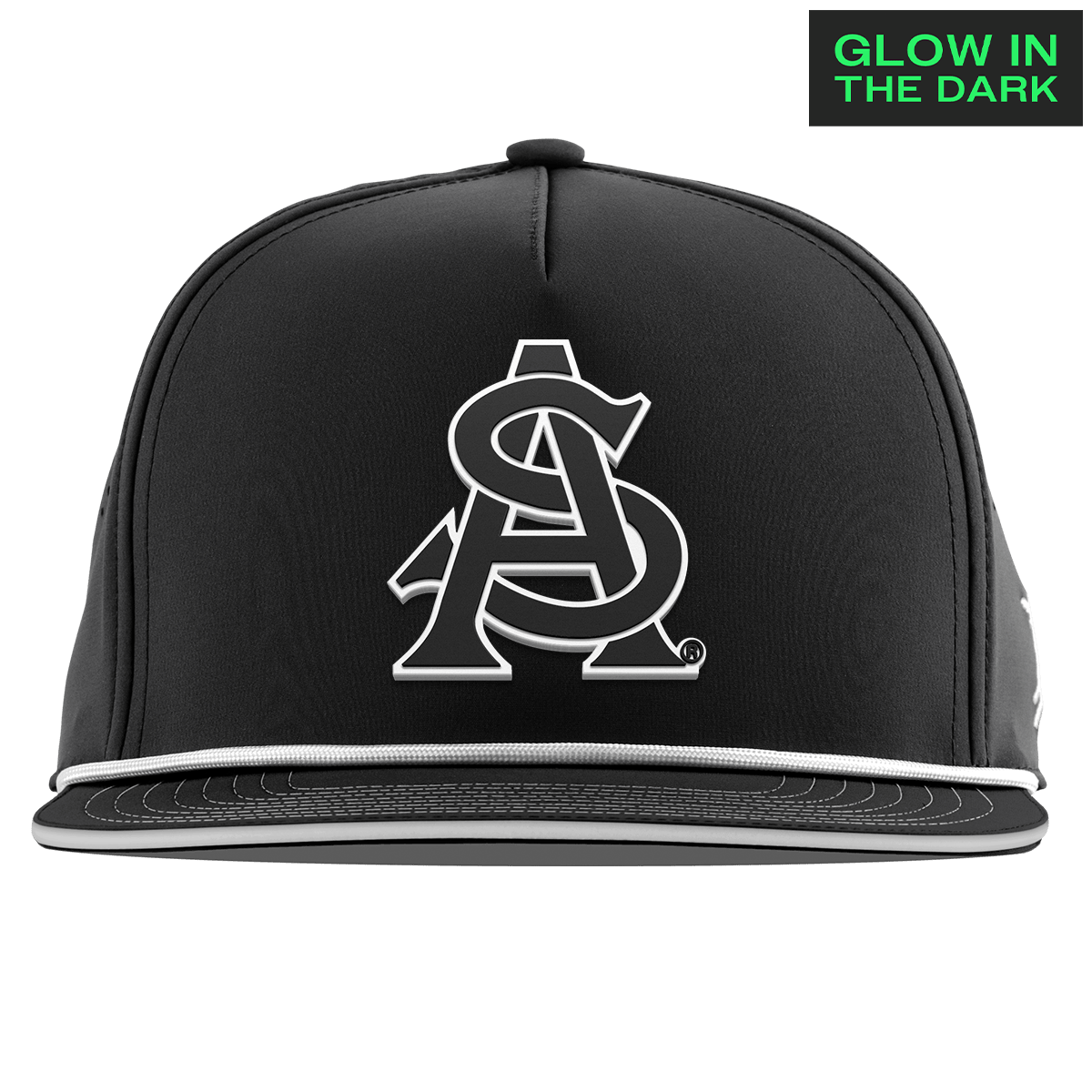 Arizona State University "ASU Glow Series" Limited Edition Glow Flat 5 Panel Rope Black + White Glow Rope