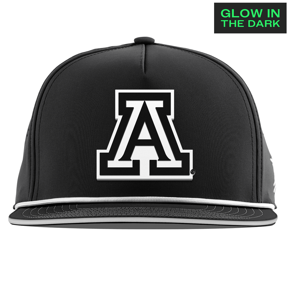 University of Arizona "Arizona Glow Series" Limited Edition Glow Flat 5 Panel Rope Black + White Glow Rope