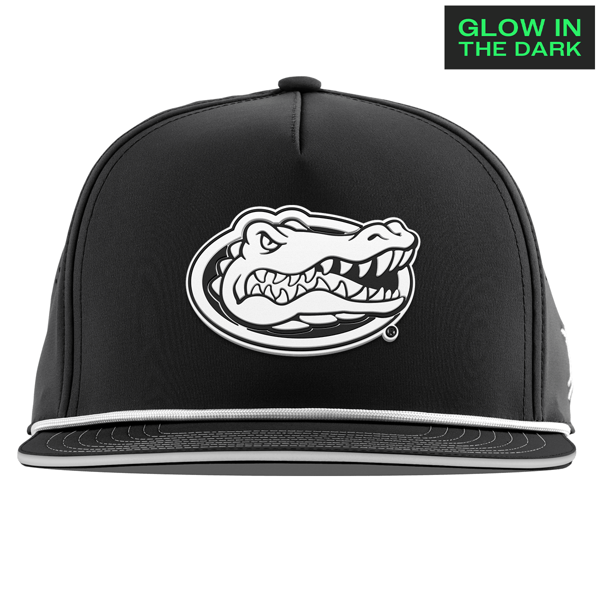 University of Florida "Florida Glow Series" Limited Edition Glow Flat 5 Panel Rope Black + White Glow Rope