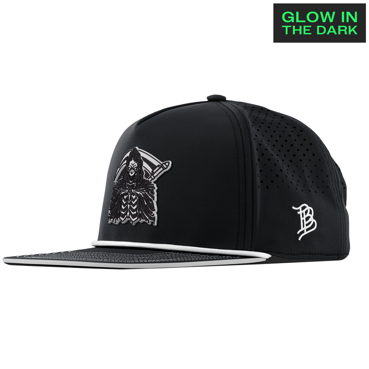 Grim Reaper Glow Limited Edition Flat 5 Panel Rope Black + White Glow Rope