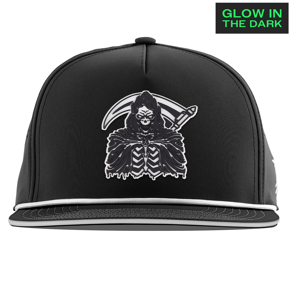 Grim Reaper Glow Limited Edition Flat 5 Panel Rope Black + White Glow Rope