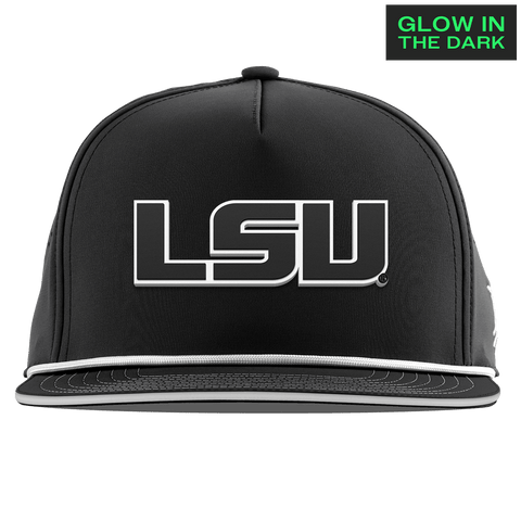 Louisiana State University "LSU Glow Series" Limited Edition Glow Flat 5 Panel Rope Black + White Glow Rope