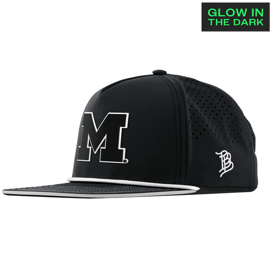 University of Michigan "Michigan Glow Series" Limited Edition Glow Flat 5 Panel Rope Black + White Glow Rope