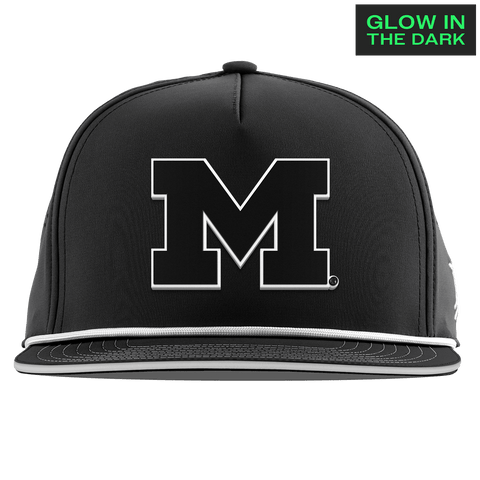University of Michigan "Michigan Glow Series" Limited Edition Glow Flat 5 Panel Rope Black + White Glow Rope