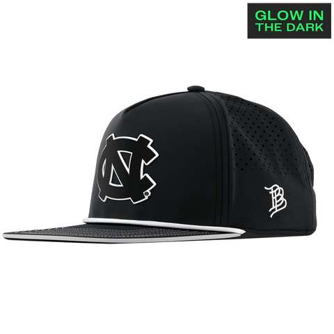 University of North Carolina "North Carolina Glow Series" Limited Edition Glow Flat 5 Panel Rope Black + White Glow Rope