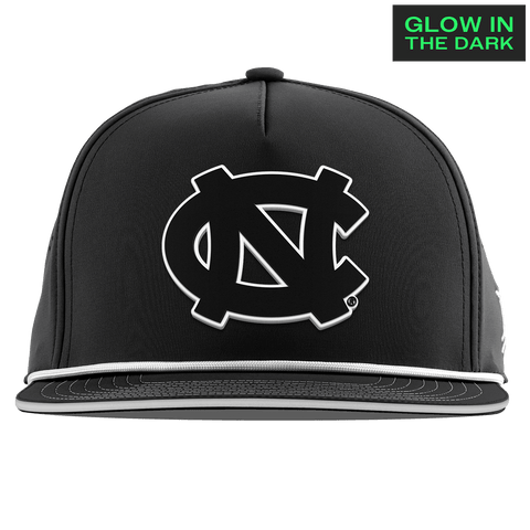University of North Carolina "North Carolina Glow Series" Limited Edition Glow Flat 5 Panel Rope Black + White Glow Rope